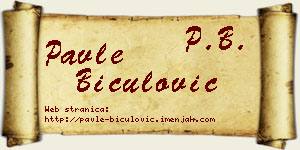 Pavle Biculović vizit kartica
